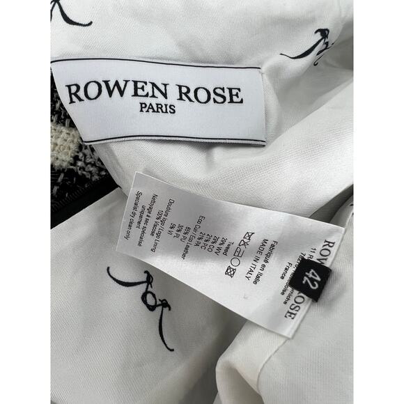 Rowen Rose Houndstooth Tweed Faux Leather Trimmed Mini Dress in Black - Picture 13 of 13